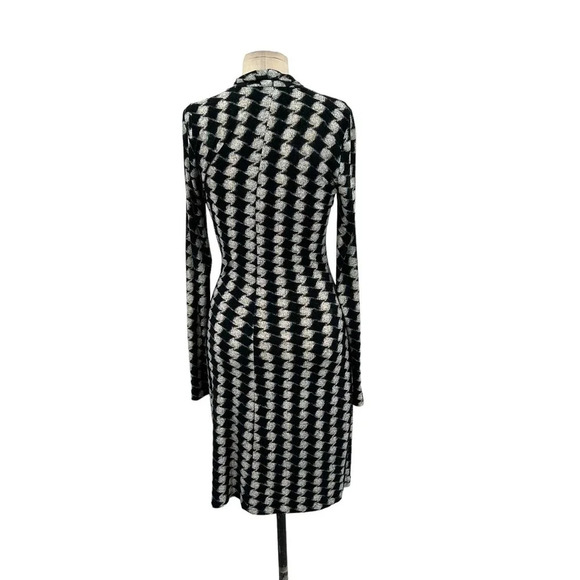 KAMALIKULTURE by Norma Kamali Black Grey Printed Faux Wrap Dress Size XS - Picture 6 of 9